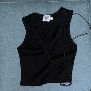 Princess Polly Black Lace-Up Tank Top